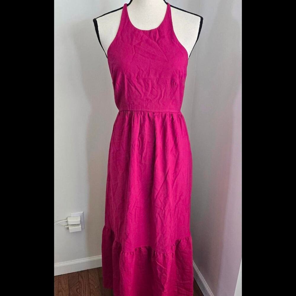 a new day Pink maxi dress with halter neck and tie back small.